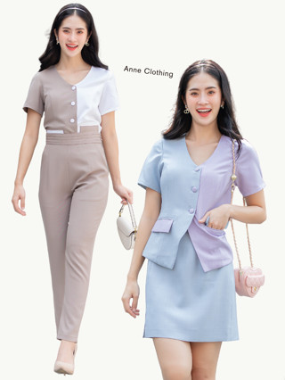 Anne Clothing Nabi Top เสื้อนาบี เสื้อมีแขนแต่งทูโทน ทับในเก๋ๆได้ แต่งกระเป๋าหน้า ใส่สบาย เส้นโค้งช่วงเอวทำให้เอวดูS