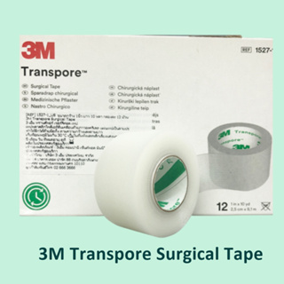 3M Transpore surgical tape เทปแต่งแผล 3M 10 หลา เทปพลาสติกโพลิเอทีลีน เทปแต่งแผล ติดผ้าก็อซ ฉีกได้ทั้งแนวตั้งและแนวน