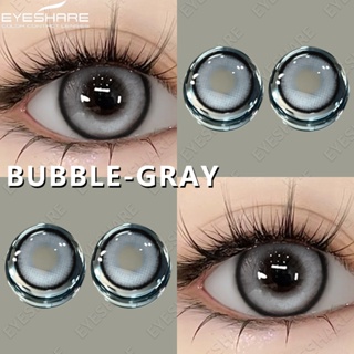 🔥(COD) EYESHARE BUBBLE คอนแทคเลนส์สีเทา คอนแทคเลนส์สีน้ำเงิน 1 คู่ เลนส์มินิแฟลช เลนส์สีน้ำตาลแห่งปี