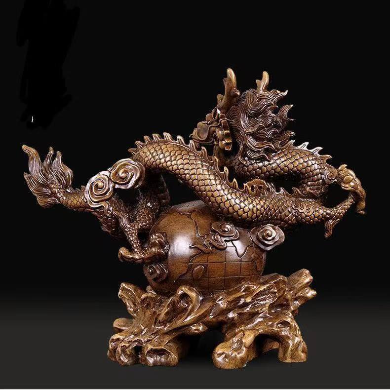 เครื่องประดับมังกร-feng-shui-lucky-dragon-คว้า-pearl-ornament-zodiac-dragon-office-boss-ตกแต่งโต๊ะ-dragon-and-phoenix-c