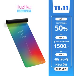 illuztika เสื่อโยคะ Natural rubber  4mm ลาย Pride Love is Love