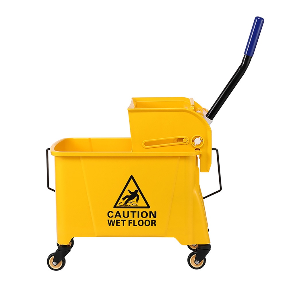 Mop Bucket ถังบีบผ้าม็อบถูพื้น 20ลิตร รถเข็นทำความสะอาด สีเหลือง Shopee Thailand