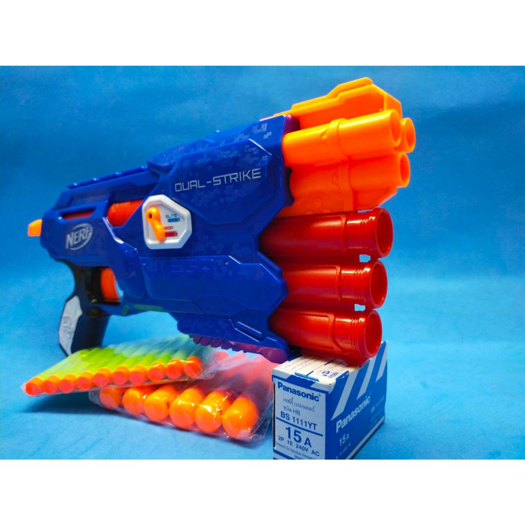 ปืนnerf-mega-magnus-dualstrike-fortnite-hc-e-ของเล่น-ปืนเนิร์ฟ-ของแท้-ราคาถูก-มือสอง-กระสุนโฟม