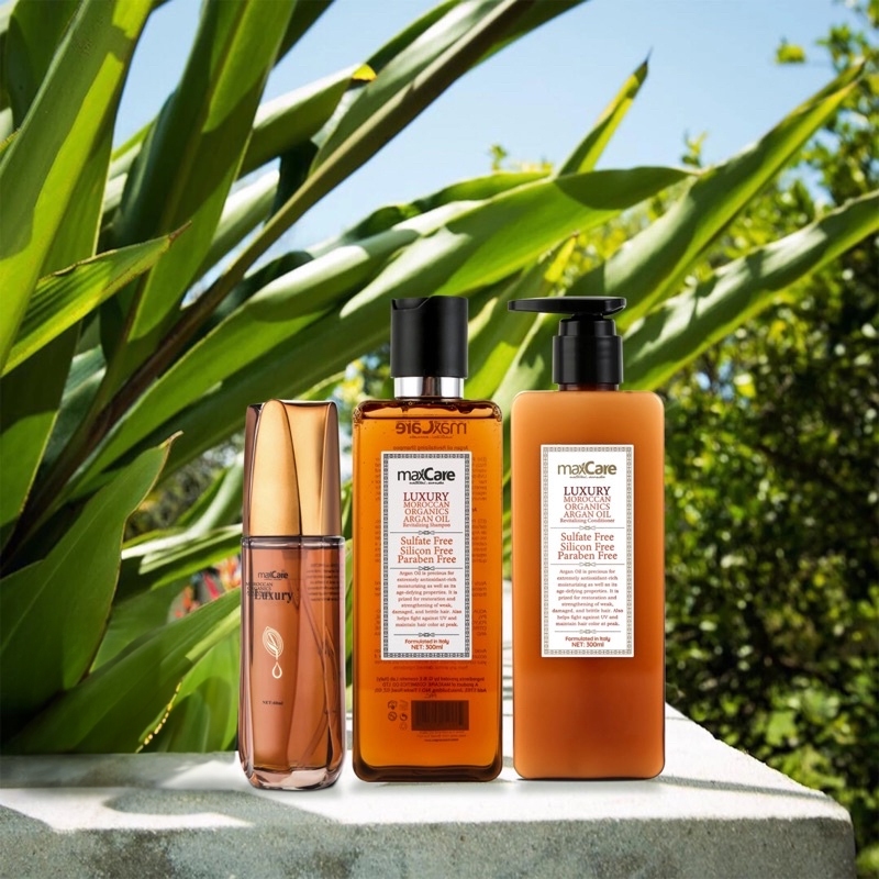Maxcare shampoo & conditioner & Argan oil luxury บำรุงเส้นผม มีกลิ่นหอม ...