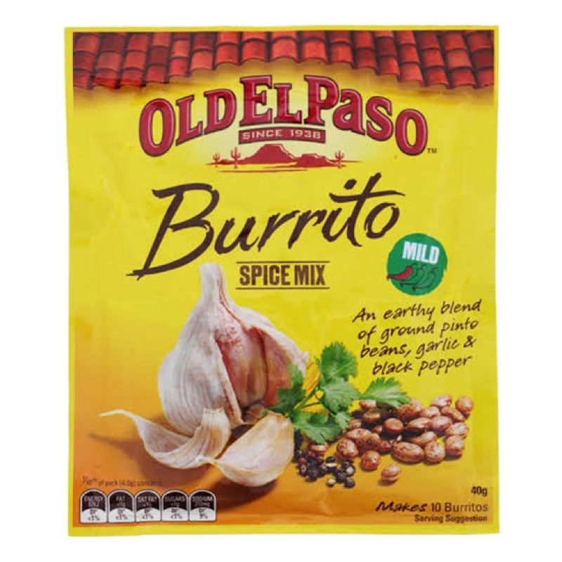 Old el paso Burrito seasoning mix 35g. ซอสผงสำหรับปรุงรสเบอริโต้ นำเข้า