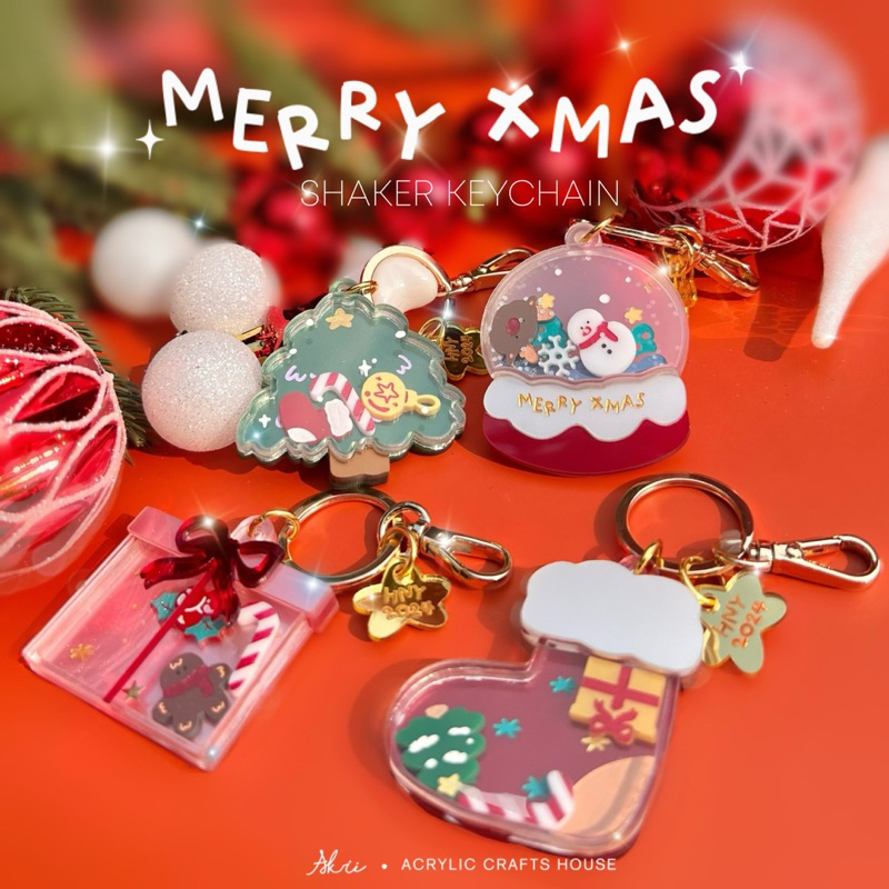 🎄XMAS 2024 Shaker Keychain พวงกุญแจเขย่าได้ Shopee Thailand
