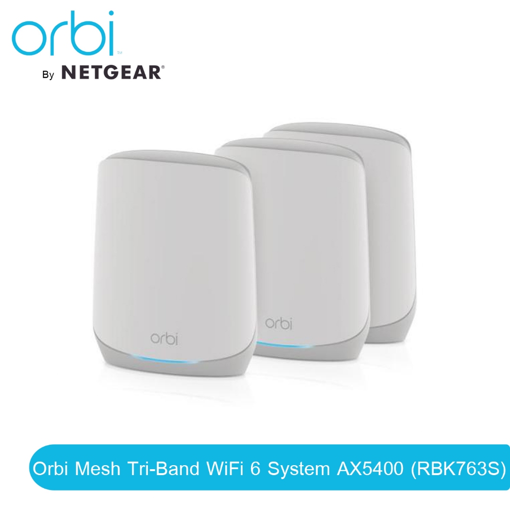 Netgear Orbi AX5400 Tri-band Mesh WiFi 6 System - 3 Pack - RBK763S