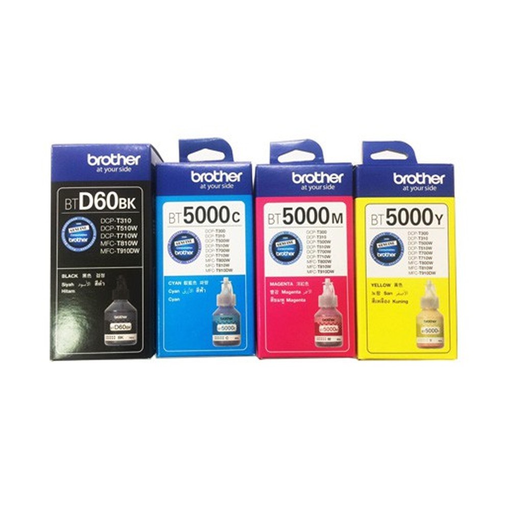 (พร้อมกล่อง)Brother BT-D60 Bk/BT-5000 CMY หมึกขวดเติมบราเดอร์ของแท้ ใช้ ...