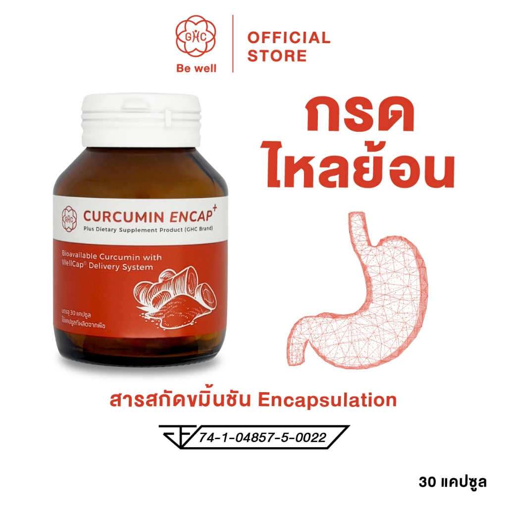 [พร้อมส่ง] CURCUMIN ENCAP PLUS อาหารเสริมเคอร์คูมิน เอ็นแคป พลัส กรดไหล ...