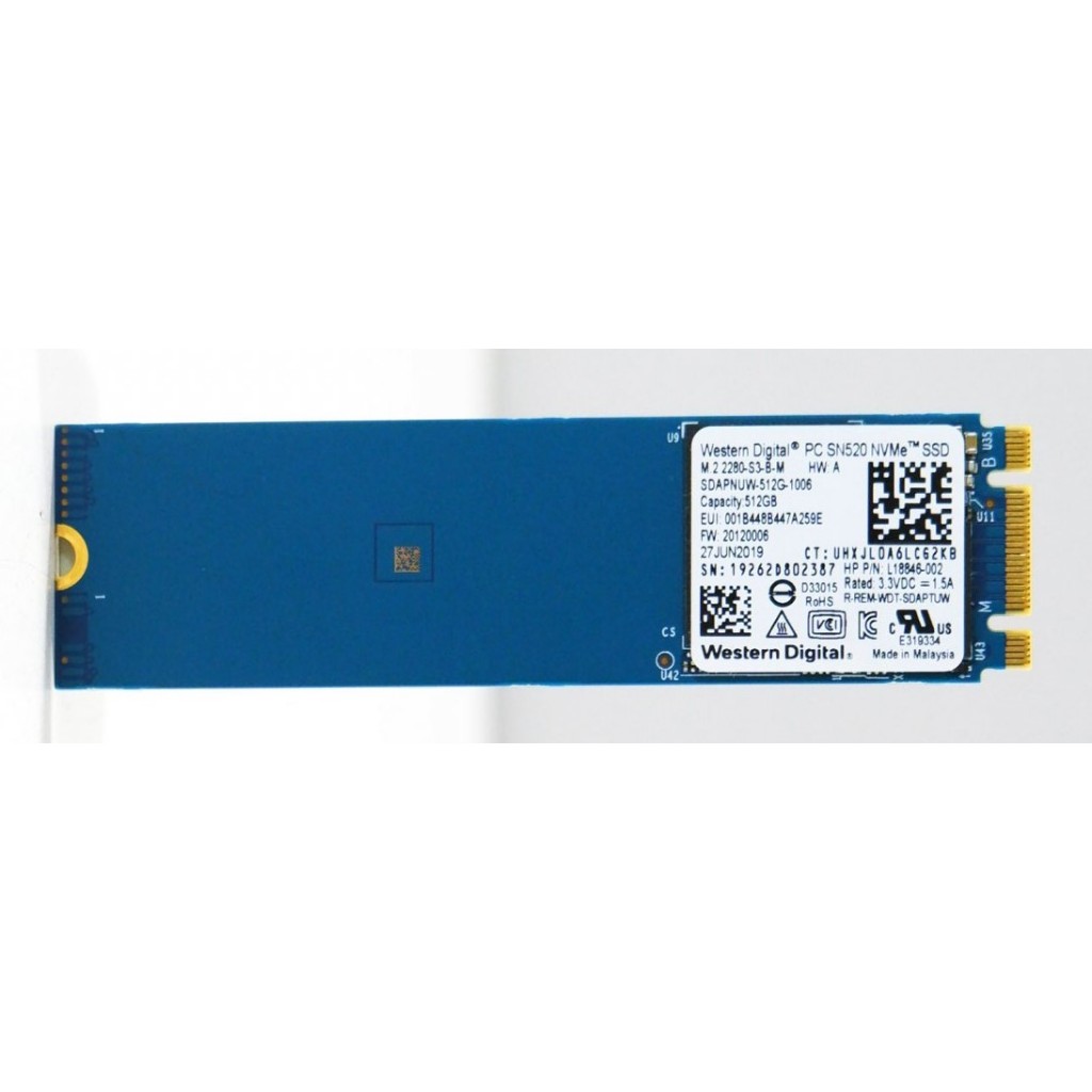 SSD (เอสเอสดี) WESTERN DIGITAL SN520 2280 512GB M.2 NVME มือสอง ...