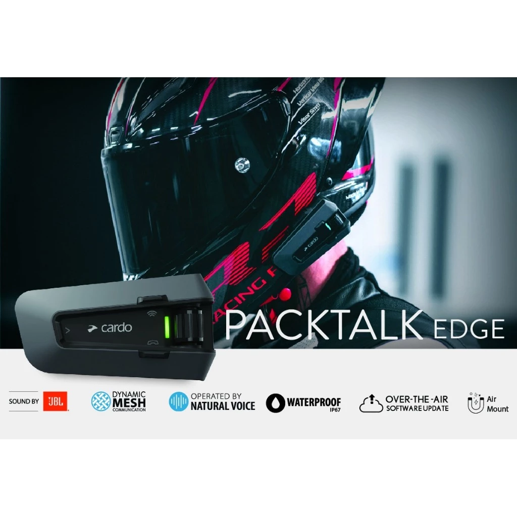 cardo PACKTALK EDGE หูฟังบลูทูธติดหมวกกันน็อค