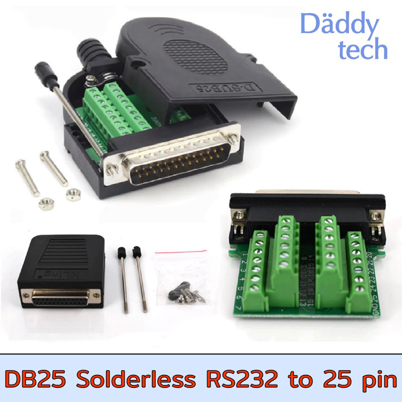 DB25 Solderless RS232 DSUB Serial to 25pin Port Terminal Male Female