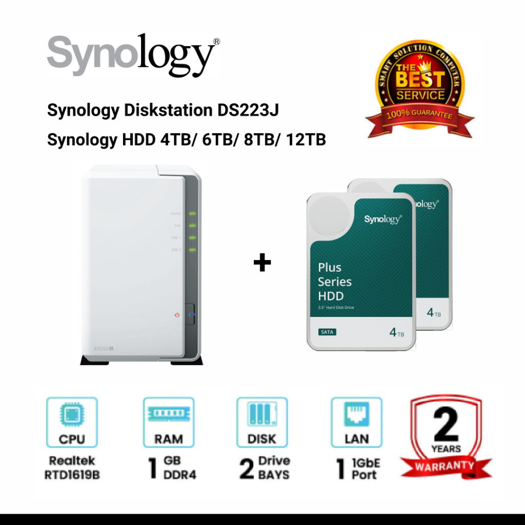 NEW] Synology DiskStation DS223j 2-Bay + 2 x Synology HDD 4TB/6TB
