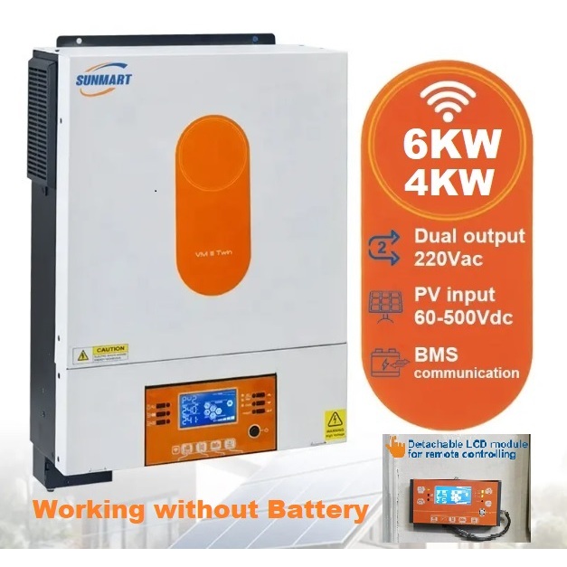 Hybrid Inverter OFF grid ย้ายจอได้ SUNMART VMIII 6 kw / 4kw Twin Pure ...