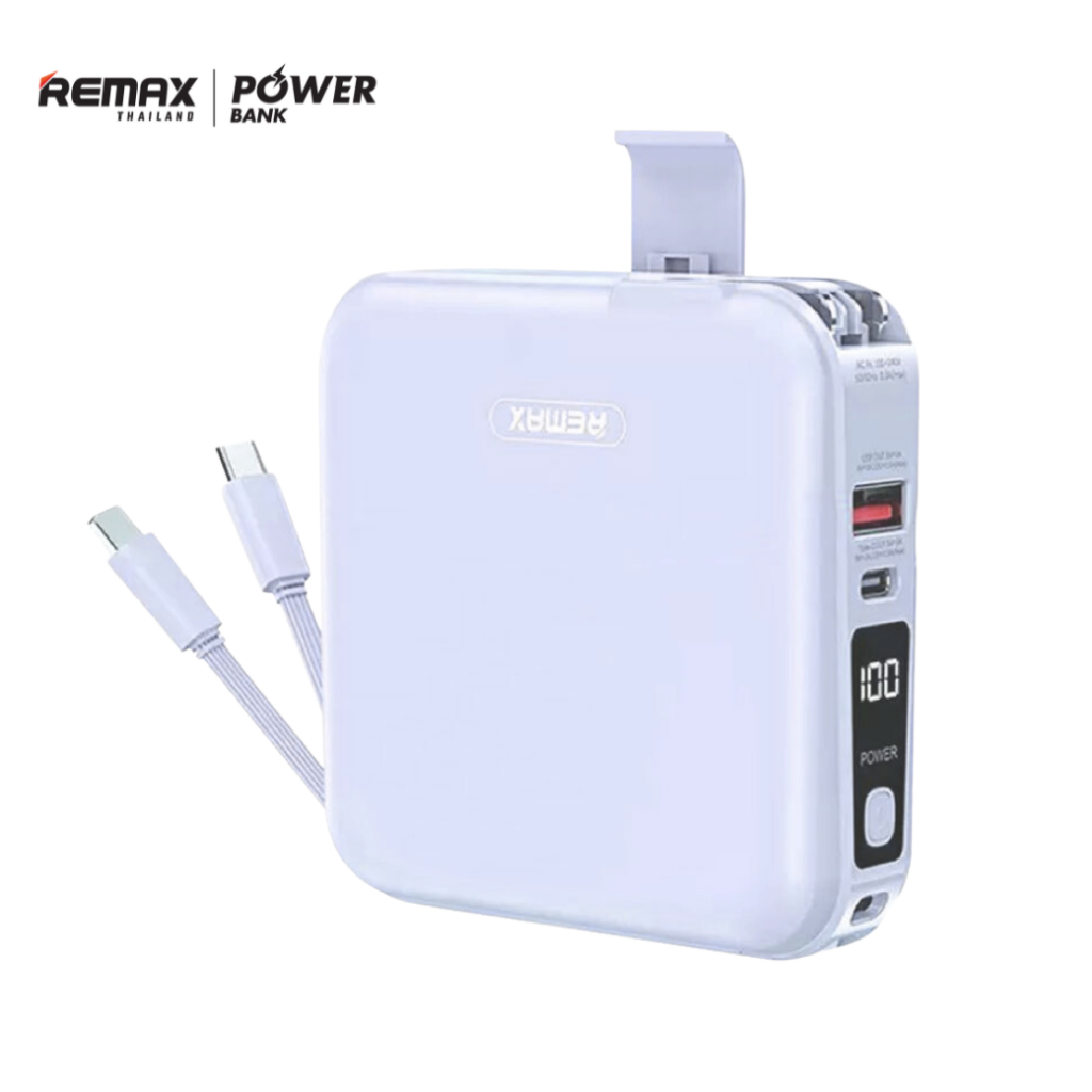 Remax Power Bank รุ่น W1501 ความจุ15000mAh แบตสำรอง ชาร์จไว มีสายในตัว ...