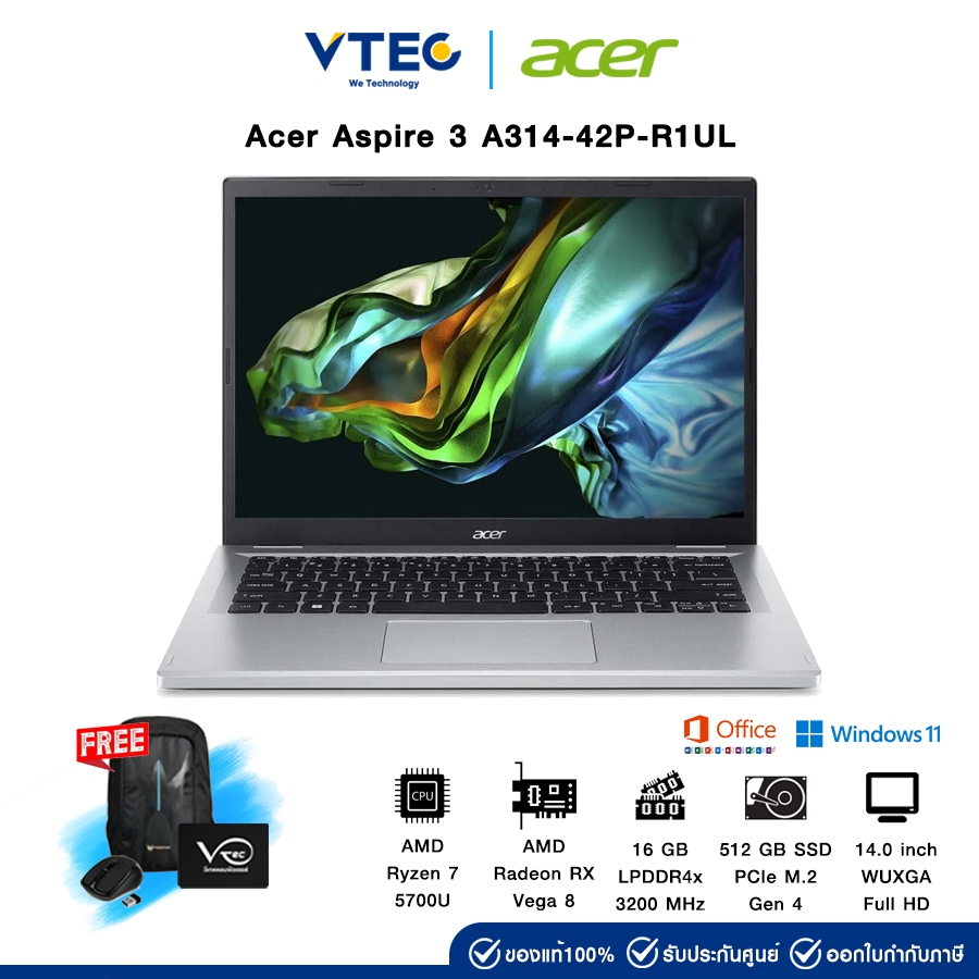 Acer Aspire 3 A314-42P-R1UL | Ryzen 7 5700U | Radeon RX Vega 8 | 16 GB ...