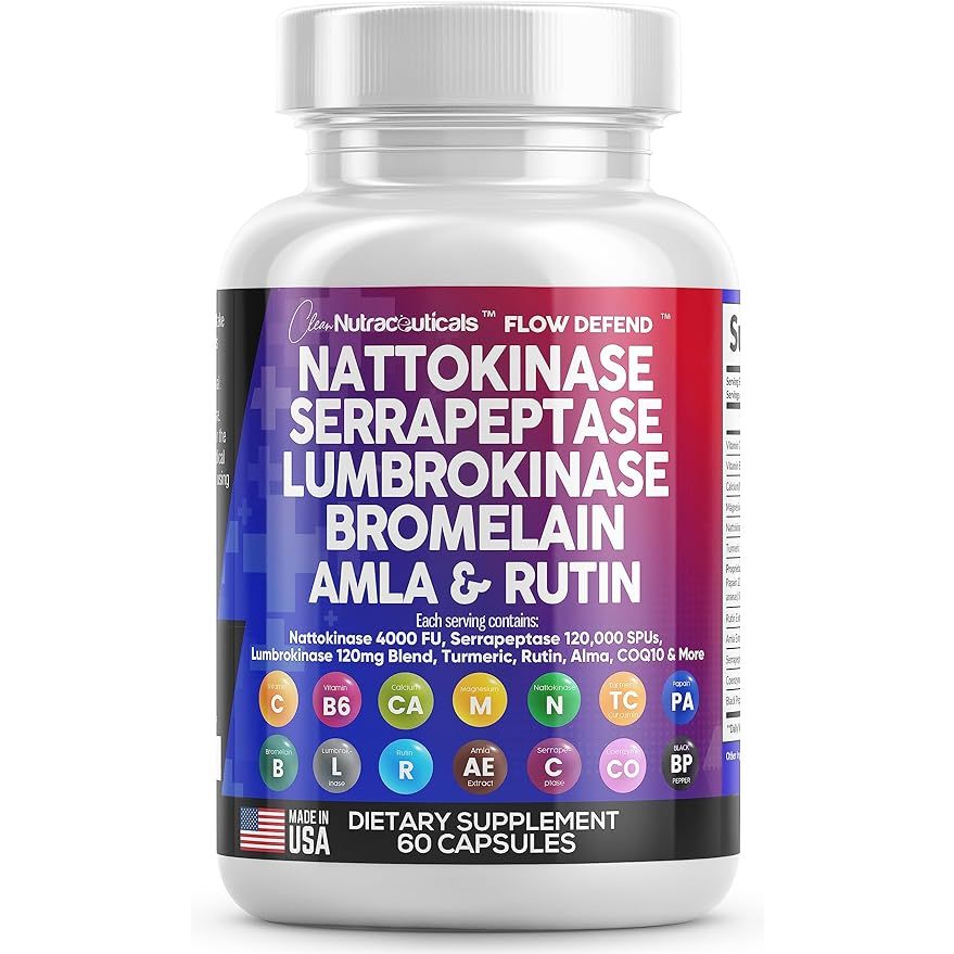 Clean Nutraceuticals Nattokinase,Serrapeptase,Lumbrokinase,Bromelain