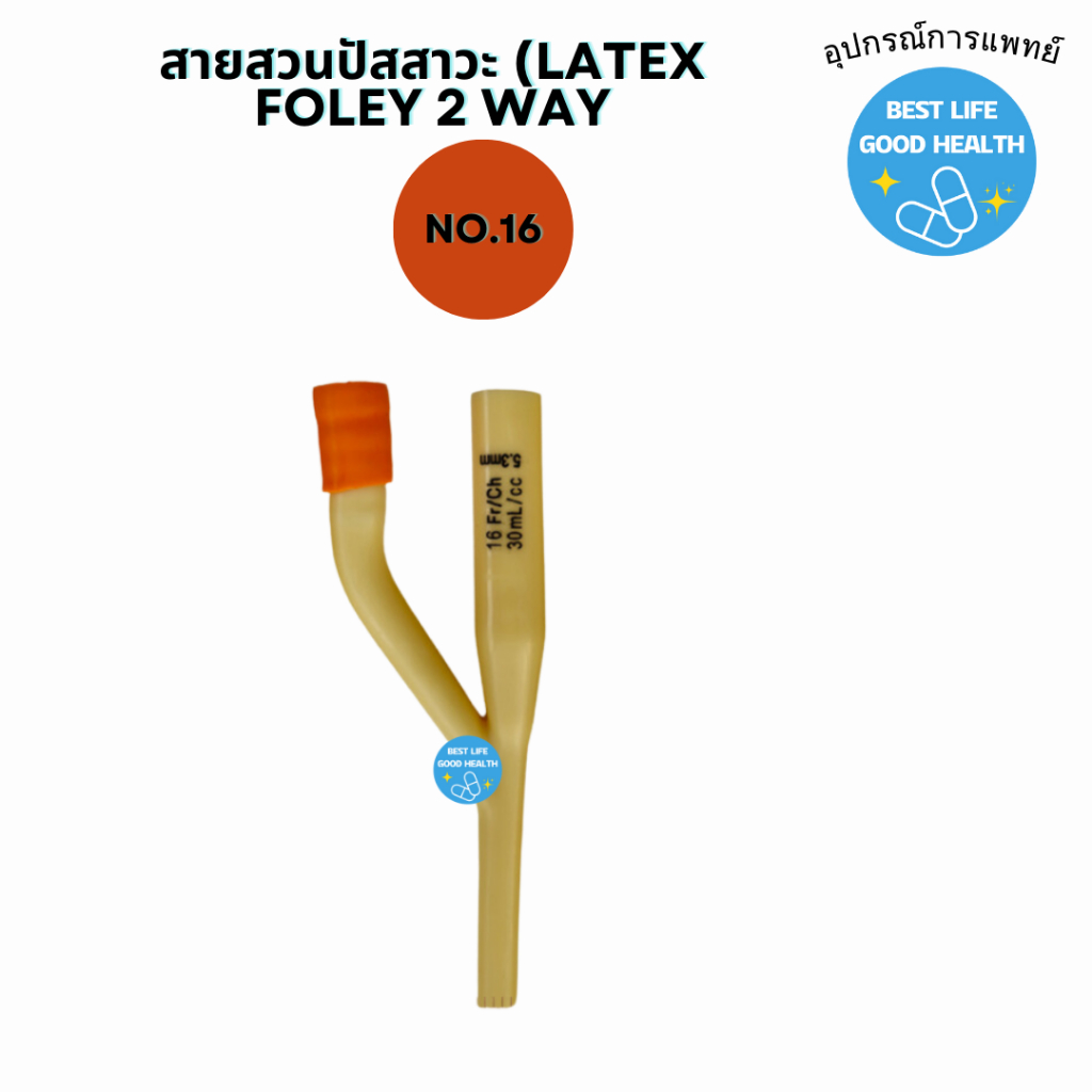 สายสวนปัสสาวะ Foley Catheter 2 ways เบอร์ 14,16,18, Fr./ch เคลือบผิว ...