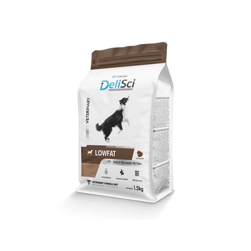 DeliSci Low Fat for Dogs 1.5kg x 6 ถุง อาหารจำกัดปริมาณโปรตีน และ ไขมัน ...