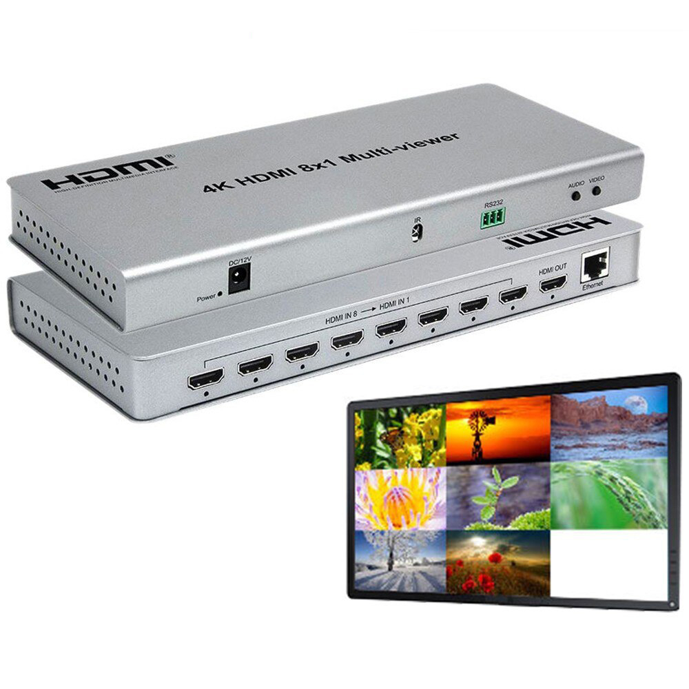 4K HDMI 8X1 Multi-Viewer HDMI Switcher 8 In 1 Out Divider จอแสดงผล8 HD ...