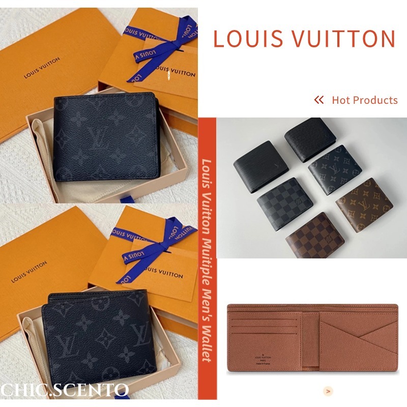 🔥Louis Vuitton Muitiple Men's Wallet/Versatile Classic M60895 กระเป๋า