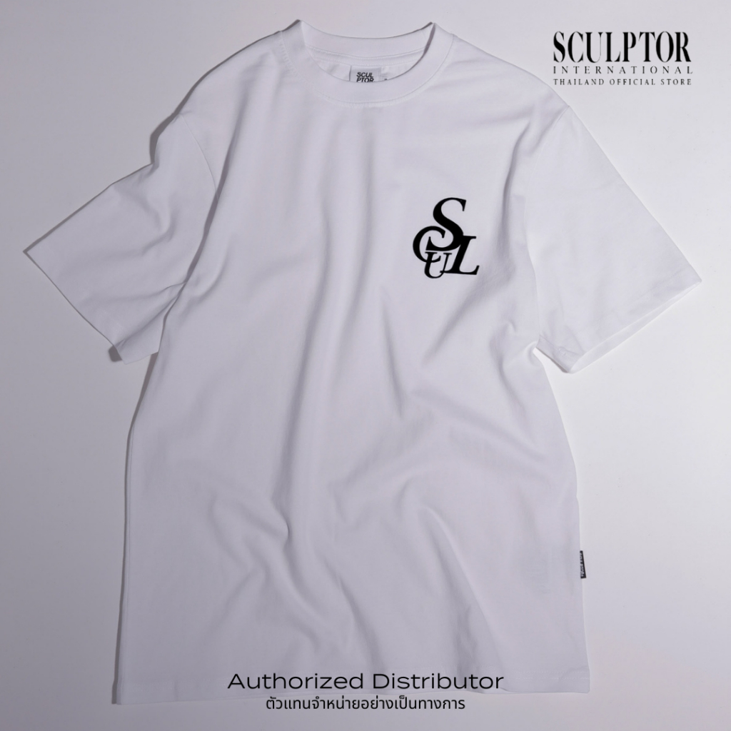 ★SCULPTOR★ Flocking Symbol Logo Tee White SC24S232WH ☆SCULPTOR☆ Flocking Symbol Logo Tee White SC24S232WH
