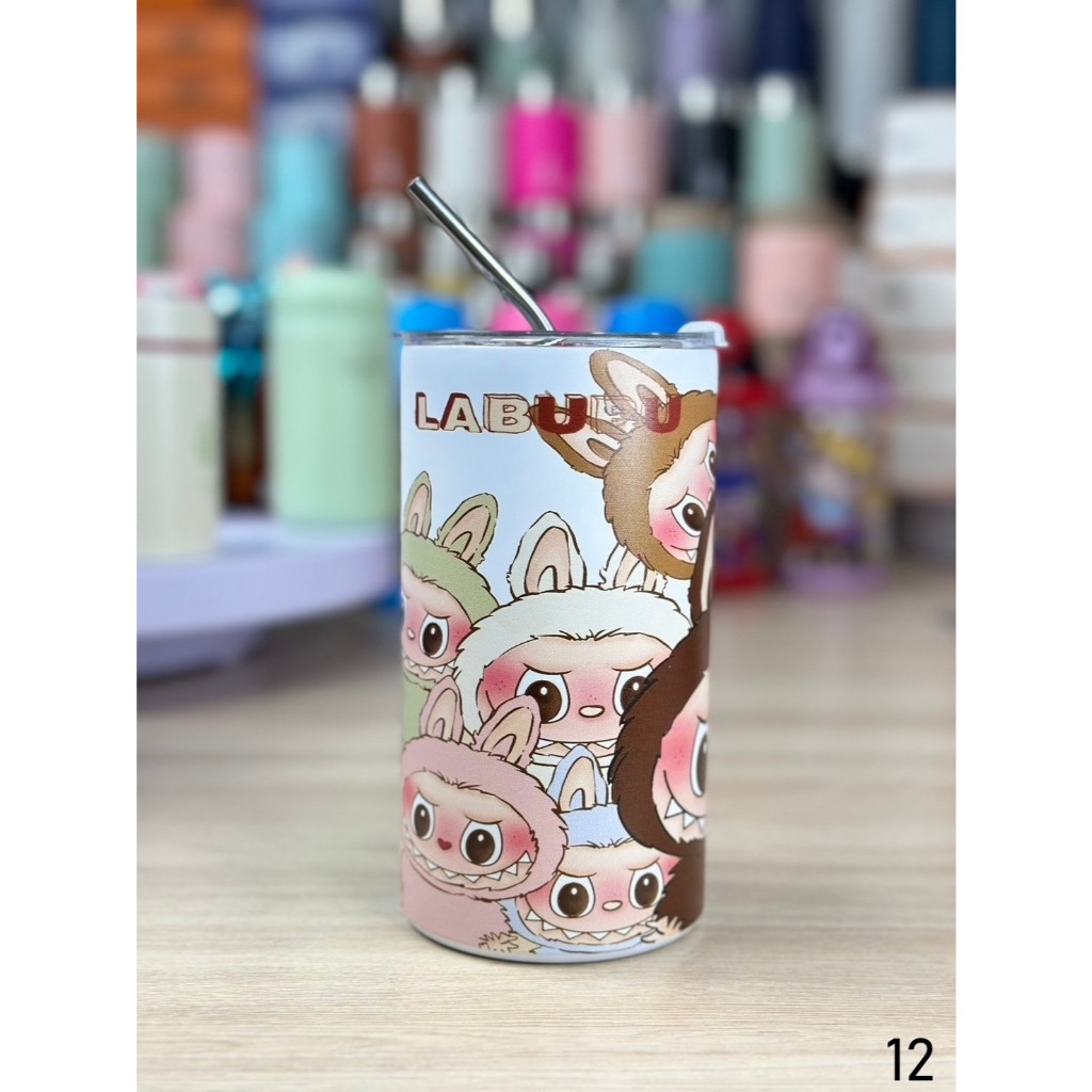 แก้วน้ำ ลาบูบู้ พร้อมหลอดดูด แก้วกาแฟสแตนเลส แก้วน้ำเก็บความเย็น Labubu ...