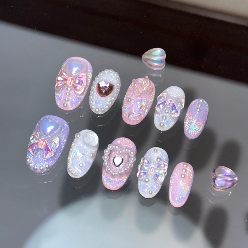เล็บปลอม pvc nails 72 ( ถ่ายรูปจากงานจริงทุกชิ้น ) | Shopee Thailand