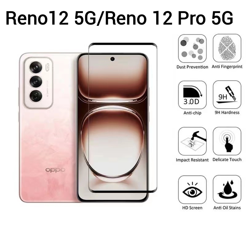 Reno 12Pro 5G(พร้อมส่งในไทย)ฟิล์มกาวเต็ม ฟิล์มกระจกเต็มจอOPPO Reno12 5G ...