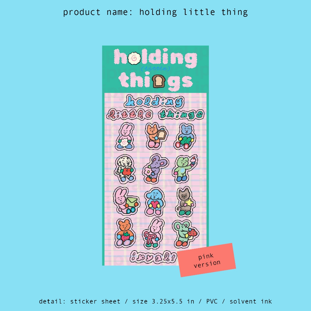 holding little things / sticker sheet / pink ver. | Shopee Thailand