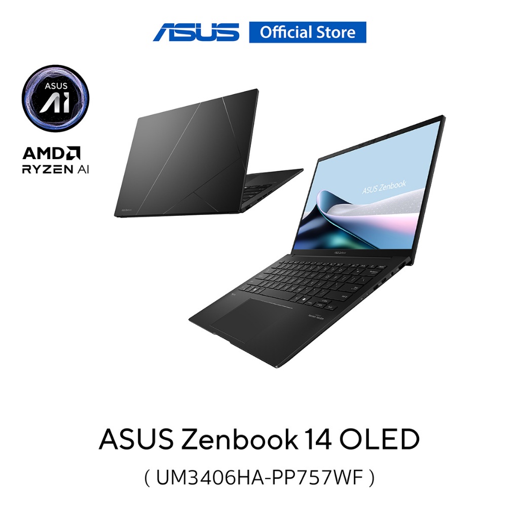 ASUS Zenbook 14 OLED (UM3406HAPP757WF) 14" 3K (2880x1800) AMD R78840HS, 16GB LPDDR5X, 1TB SSD