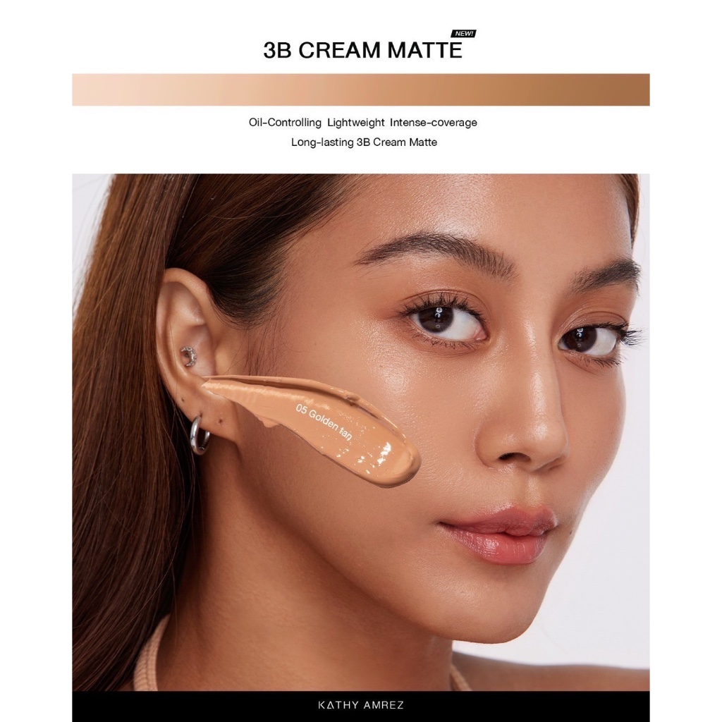 KATHY AMREZ 3B CREAM MATTE เคธี่ 3บี ครีม แมท แป้งทิ้นหน้าเด้ง สูตรแมท ...
