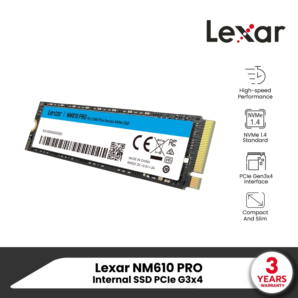 Lexar NM610 PRO 1TB Internal SSD (เอสเอสดี ภายใน) M.2 2280 PCIe