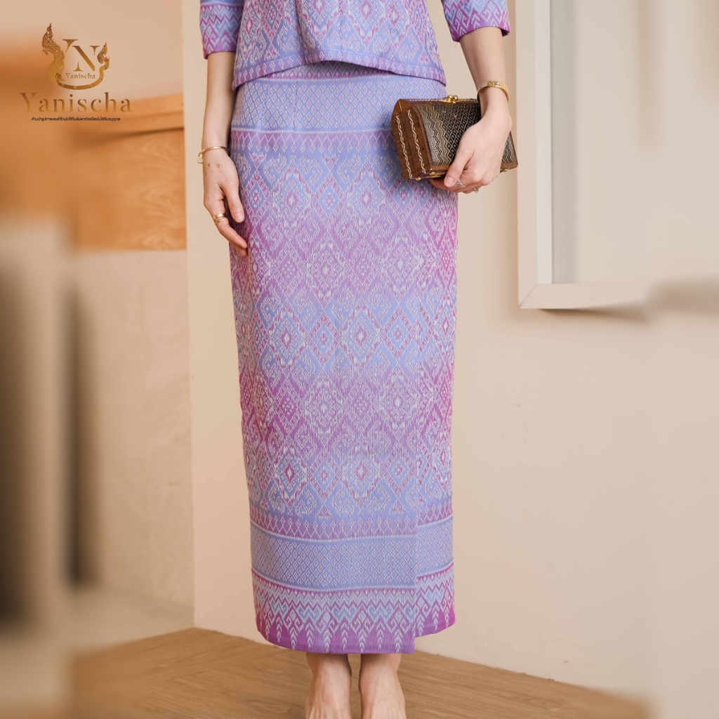 Yanischa ชุดเซ็ทผ้าฝ้ายทรงเรือนต้น ม่วงลาเวนเดอร์ ใส่สบายดูผอม พร้อมส่ง ไซส์ XS-5XL มุมมองที่ 5