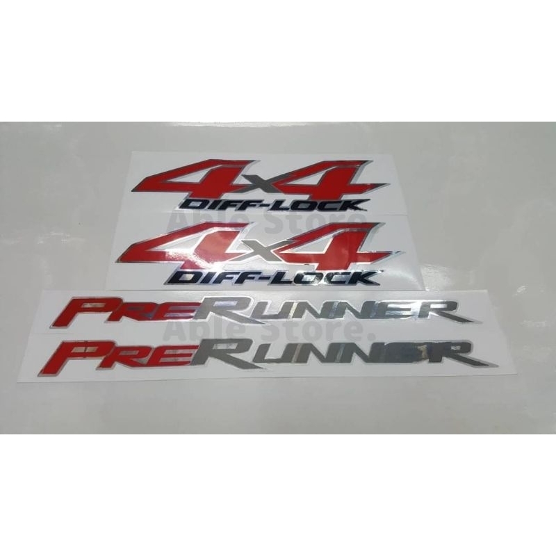 สติ๊กเกอร์สกรีน 4x4 DIFF-LOCK / PRERUNNER ฟอยเงินขอบยิงทราย ติดรถ ...