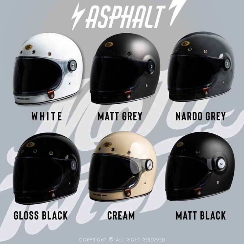 Helmshell x MototwistBKK Asphalt helmet หมวกกันน็อคเต็มใบคลาสสิคเเท้ ...