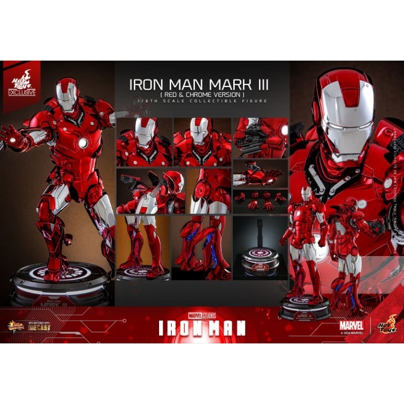 Hot Toys MMS744D64 Iron Man Mark III (Red & Chrome) *** limited