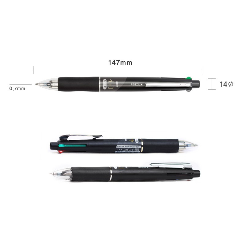 ปากกาลูกลื่น 4 ระบบ Java Jet Multipen 4+1 ขนาด 0.7 มม. (ปากกา + ดินสอกด ...