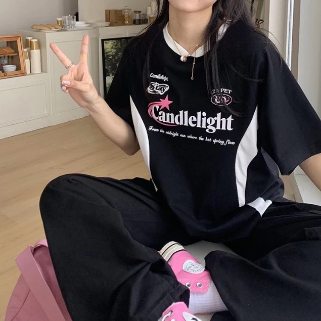 เสื้อยืดโอเวอร์ไซส์ผ้าไมโคร ใส่สบาย ระบายอากาศดี สีดำ สีขาว หลายไซส์