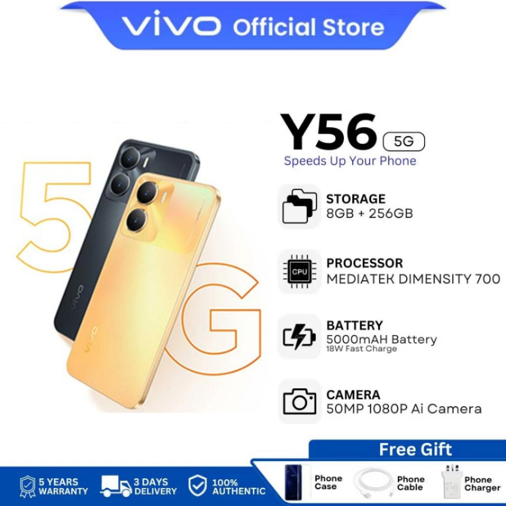 VIVO Y56 Ram 8GB Rom 256GB เครื่องใหม่ ของแท้ 100% จอ 6.51
