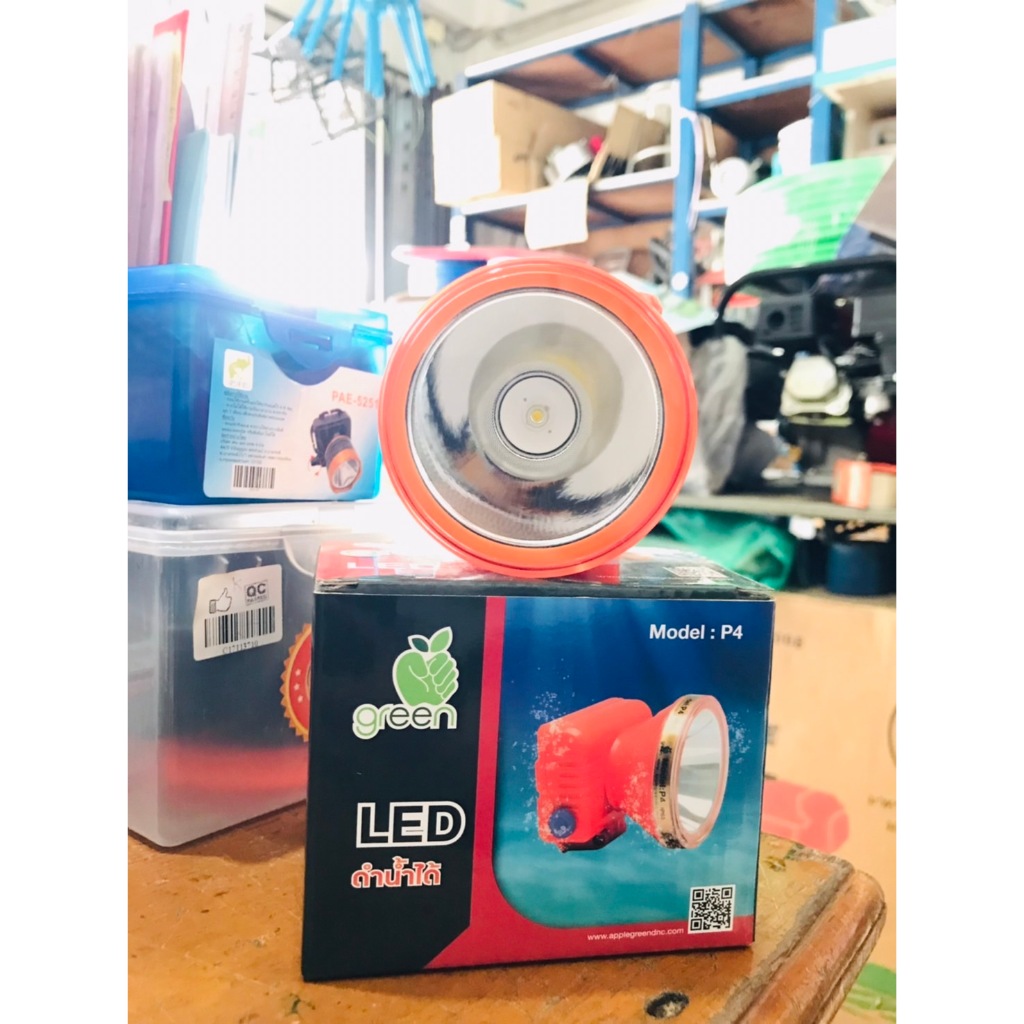 หน้าไฟคาดหัว Green (แอปเปิ้ล) LED ดำน้ำได้100% รุ่น-P4 | Shopee Thailand