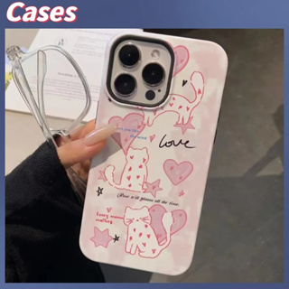 คูปองเคลม🎀เคสไอโ case for iphone 11 12 แมวการ์ตูนสีชมพูสร้างสรรค์ เคส 14 13 12 11 pro max ป้องกันการหล่นและทนทาน