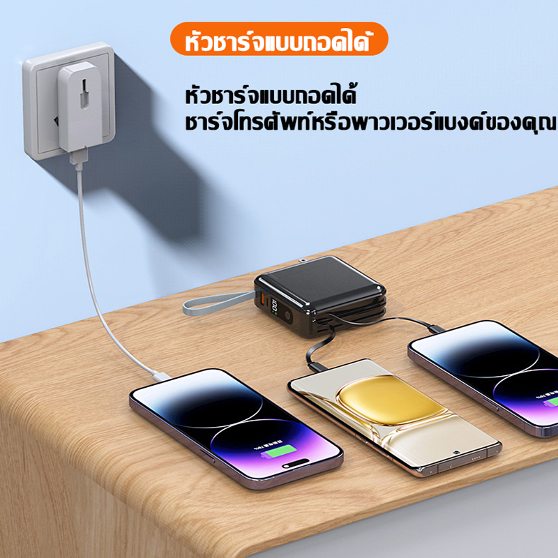 pennyhome-แบตสำรองไร้สาย-แบตสำรองไอโฟน-30000mah-22-5w-ชาร์จเร็ว-มีปลั๊กในตัว-ใช้ได้กับทุกรุ่นทุกยี่ห้อ-แสดงระดับแบตเตอรี