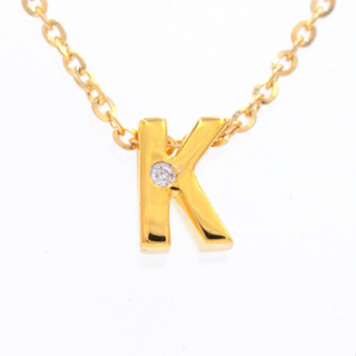 จี้ตัวอักษรตัว K จี้เพชรแท้ ตัวเรือนทองแท้ 37.5% (9K) PD191-2