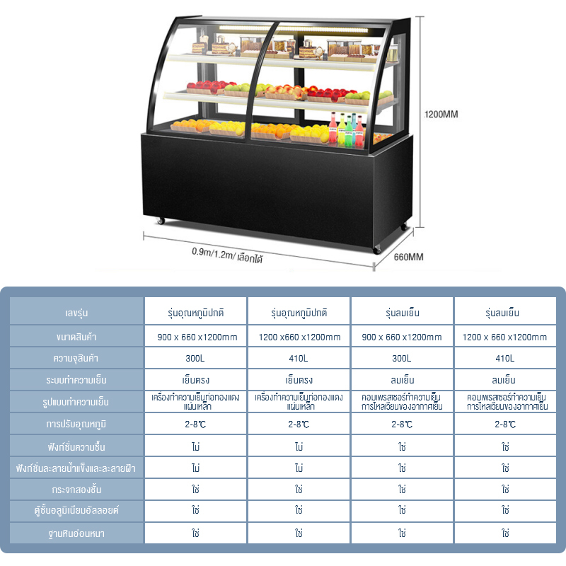 biaowang-ตู้แช่เค้ก-ตู้เค้ก-ตู้แช่เค้กมือ2ตู้เก็บอาหาร-สามารถเลือกได้-2-ประเภทมี-ตู้แช่เย็น-ตู้แช่อุณหภูมิปกติ