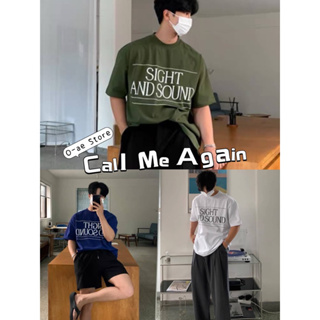 เสื้อยืด Oversize Callmeagain sight and sound สไตล์มินิมอล คอตตอนเกาหลี