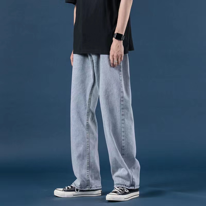 ภาพหน้าปกสินค้ากางเกงยีนส์ขายาวผู้ชาย กางเกงทรงกระบอก สไตล์วินเทจ จากร้าน 1a2_fg4cz5 บน Shopee