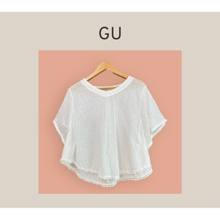 GU x cotton x M T-shirt ผ้านิ่มใส่สบายมาก อก 48 ยาว 22 Code: 1394(8)