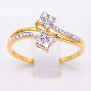 แหวนเพชรลายดอกไม้ สวยเก๋ 🌸🍃🌸 แหวนเพชร แหวนทองเพชรแท้ ทองแท้ 37.5% (9K) ME501