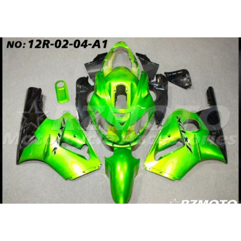 ชุดแฟริ่ง-kawasaki-ninja-zx12-rปี02-06-ชุดสีแต่งเปลือกมอเตอร์ไซค์วัสดุ-absครอบเฟรมด้านหน้าหลังขวาซ้ายของแต่งและอะไหล่